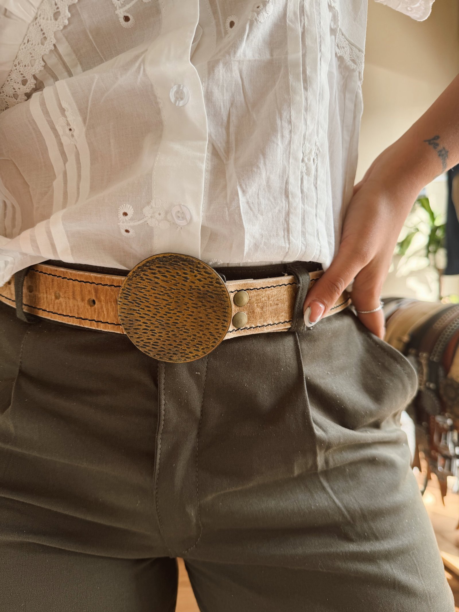 CINTO DE CUERO CRUDO CHAPON