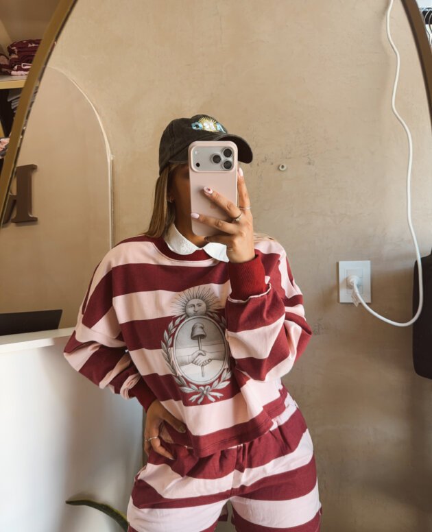 SET BUZO Y SHORT ALGODÓN RÚSTICO FUCSIA