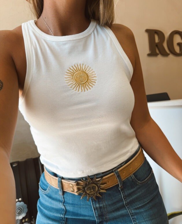 MUSCULOSA SOL BORDADO