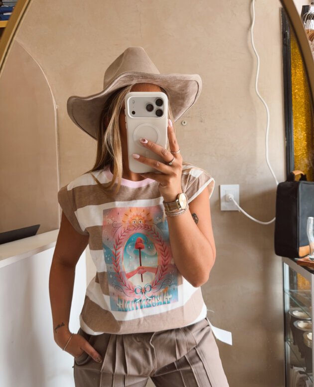 MUSCULOSA ARGENTINA RAYAS CUELLO ROSA