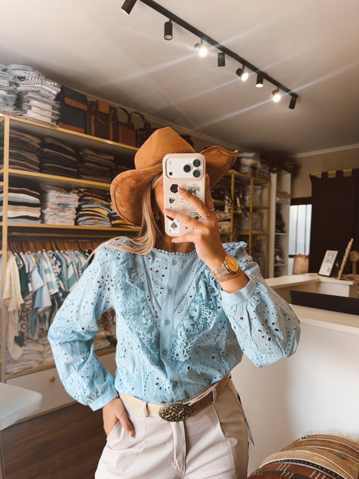 CAMISA HANNA CELESTE BRODERIE