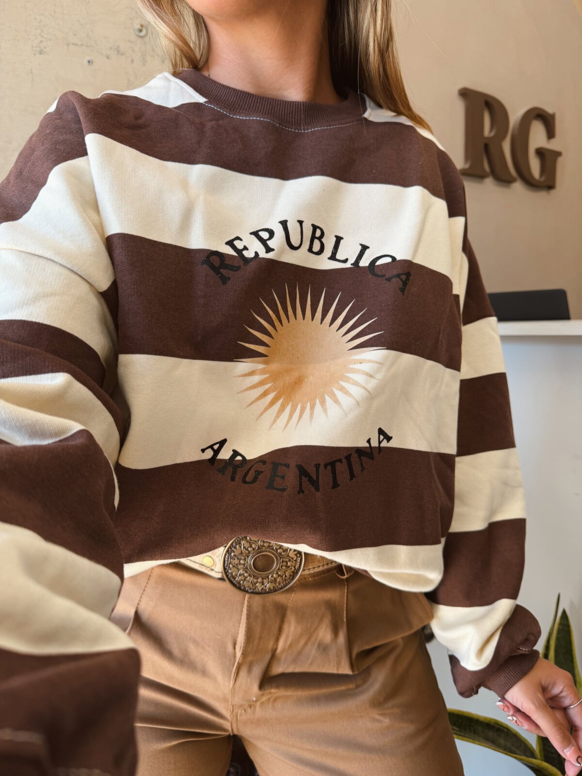 BUZO REPÚBLICA ARGENTINA MARRÓN BEIGE