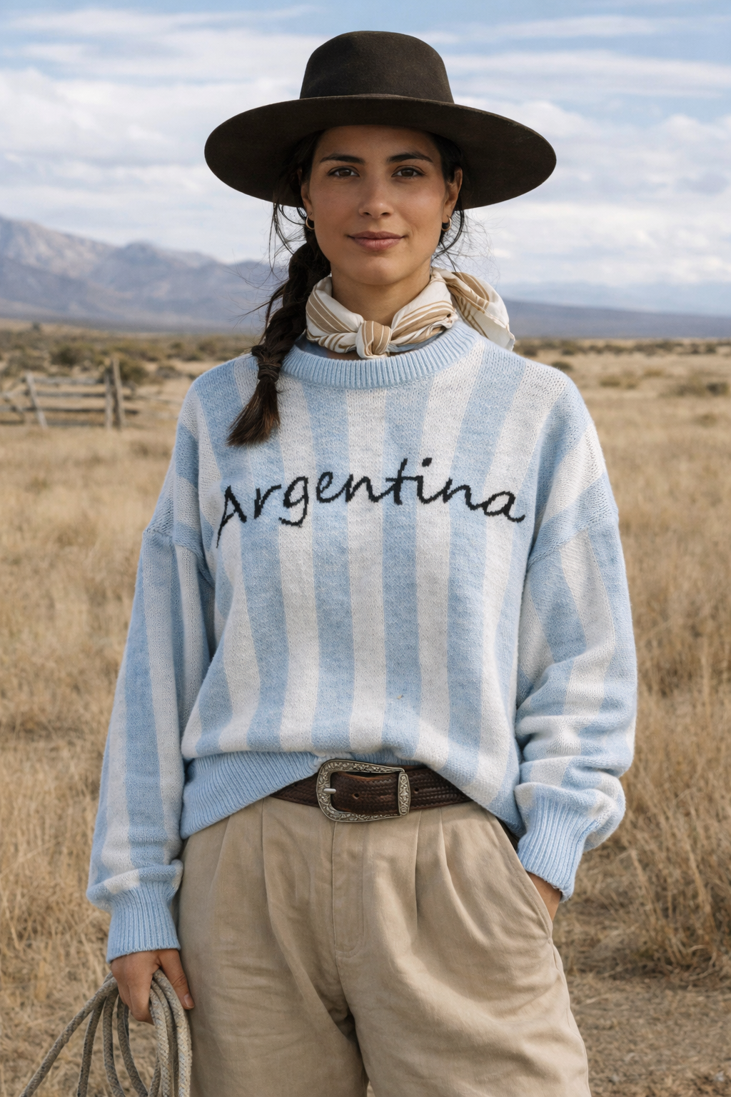 SWEATER ARGENTINA CELESTE Y BLANCO - Image 3