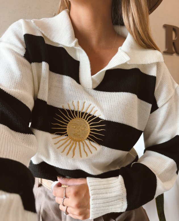 SW SOL DE MAYO RAYADO NEGRO Y NATURAL