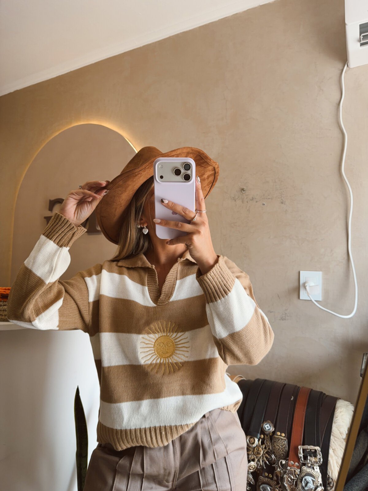 SW SOL DE MAYO RAYADO MARRON Y NATURAL - Image 2