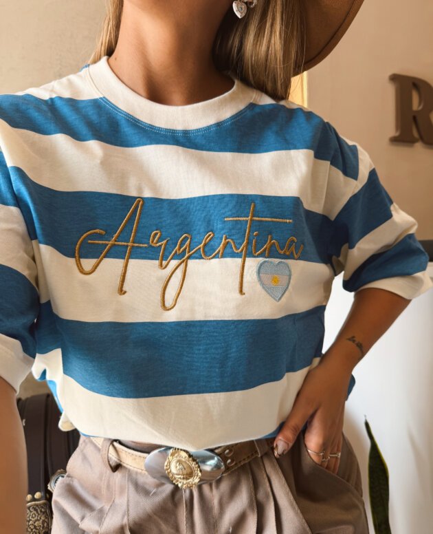 REMERA ARGENTINA CORAZÓN AZUL