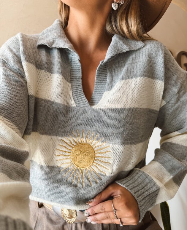 SW SOL DE MAYO RAYADO GRIS Y NATURAL