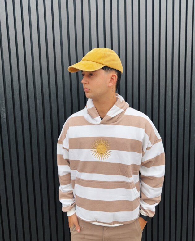 BUZO SOL BORDADO BEIGE RAYADO