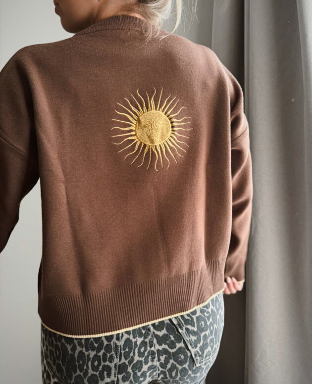 SWEATER SOL BORDADO MARRÓN