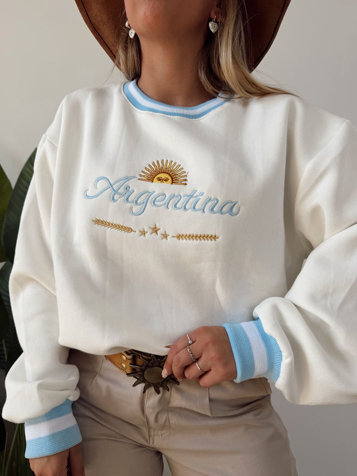 BUZO ARGENTINA PUÑOS FRISA BLANCO - Image 3