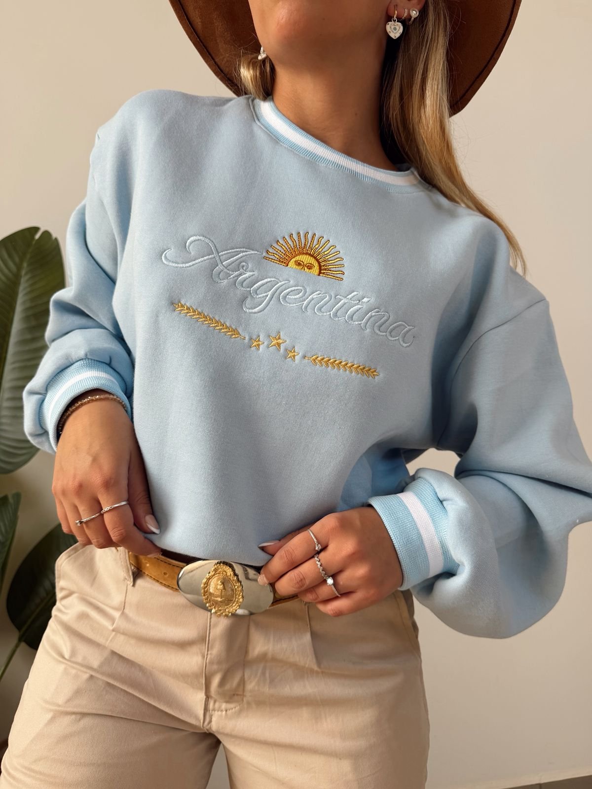 BUZO ARGENTINA PUÑOS FRISA CELESTE - Image 2