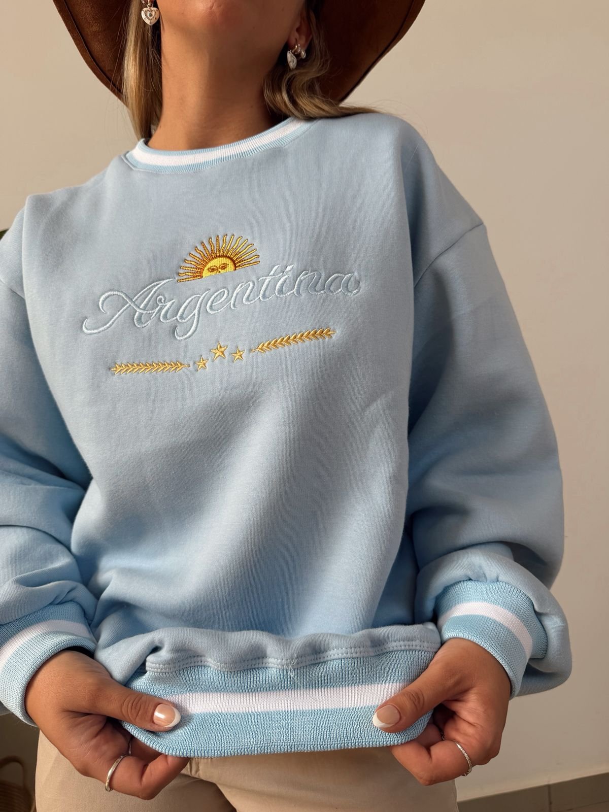 BUZO ARGENTINA PUÑOS FRISA CELESTE - Image 3
