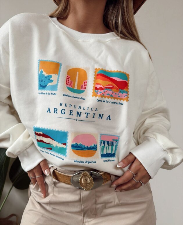 BUZO REPUBLICA ARGENTINA FRISA BLANCO