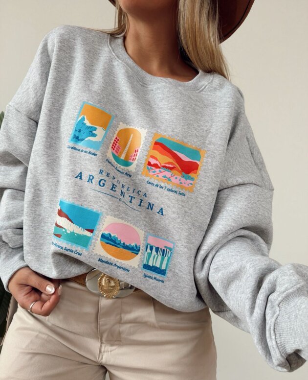 BUZO REPUBLICA ARGENTINA FRISA GRIS
