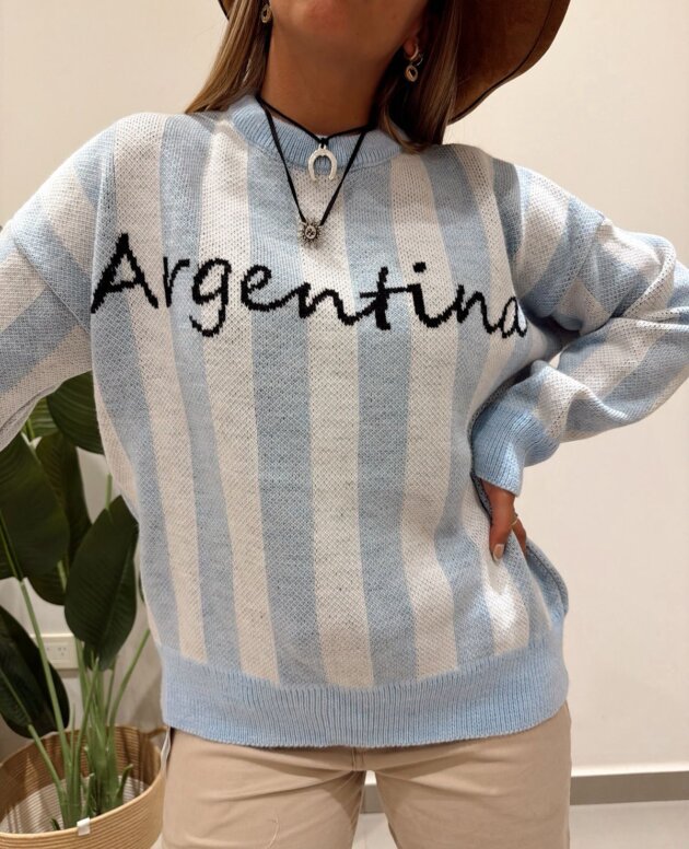 SWEATER ARGENTINA CELESTE