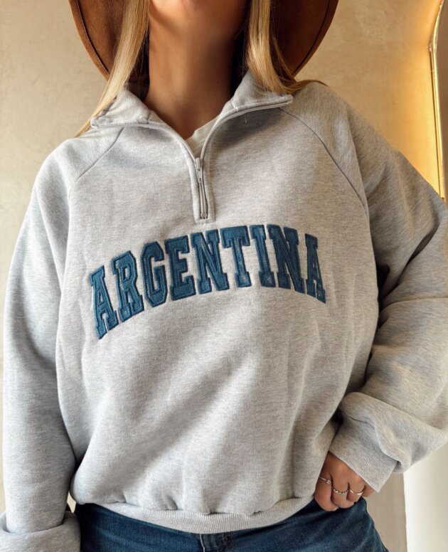 BUZO ARGENTINA GRIS FRISA