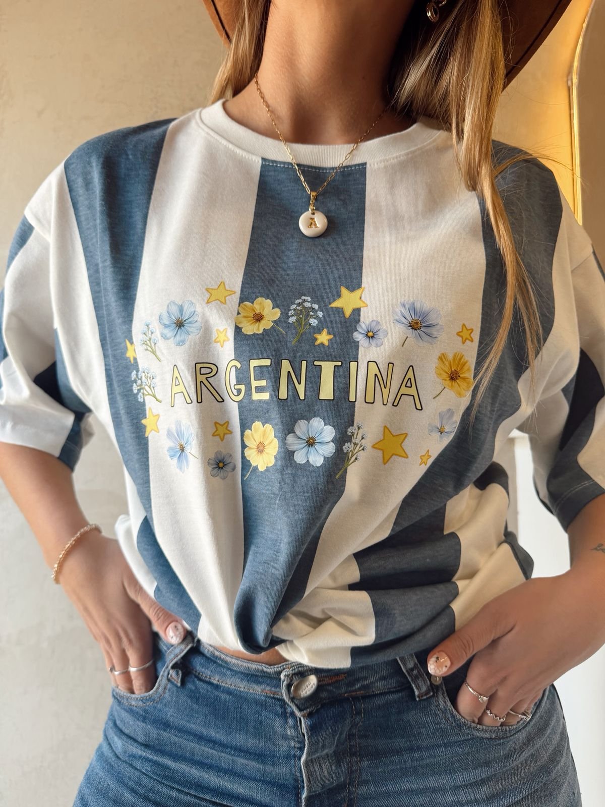 REMERA ARGENTINA FLORES