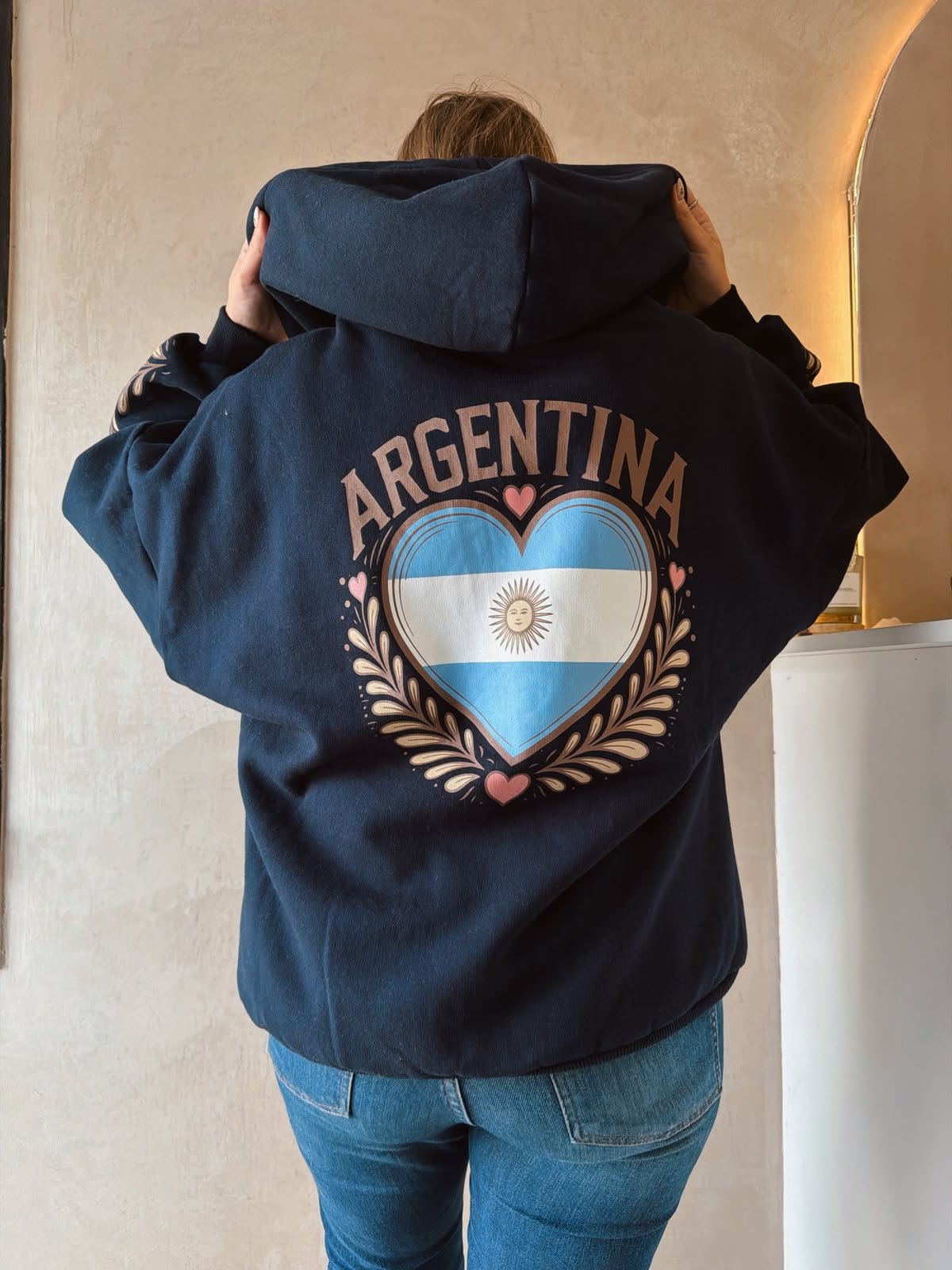 CAMPERA CORAZON ESPALDA FRISA AZUL - Image 2