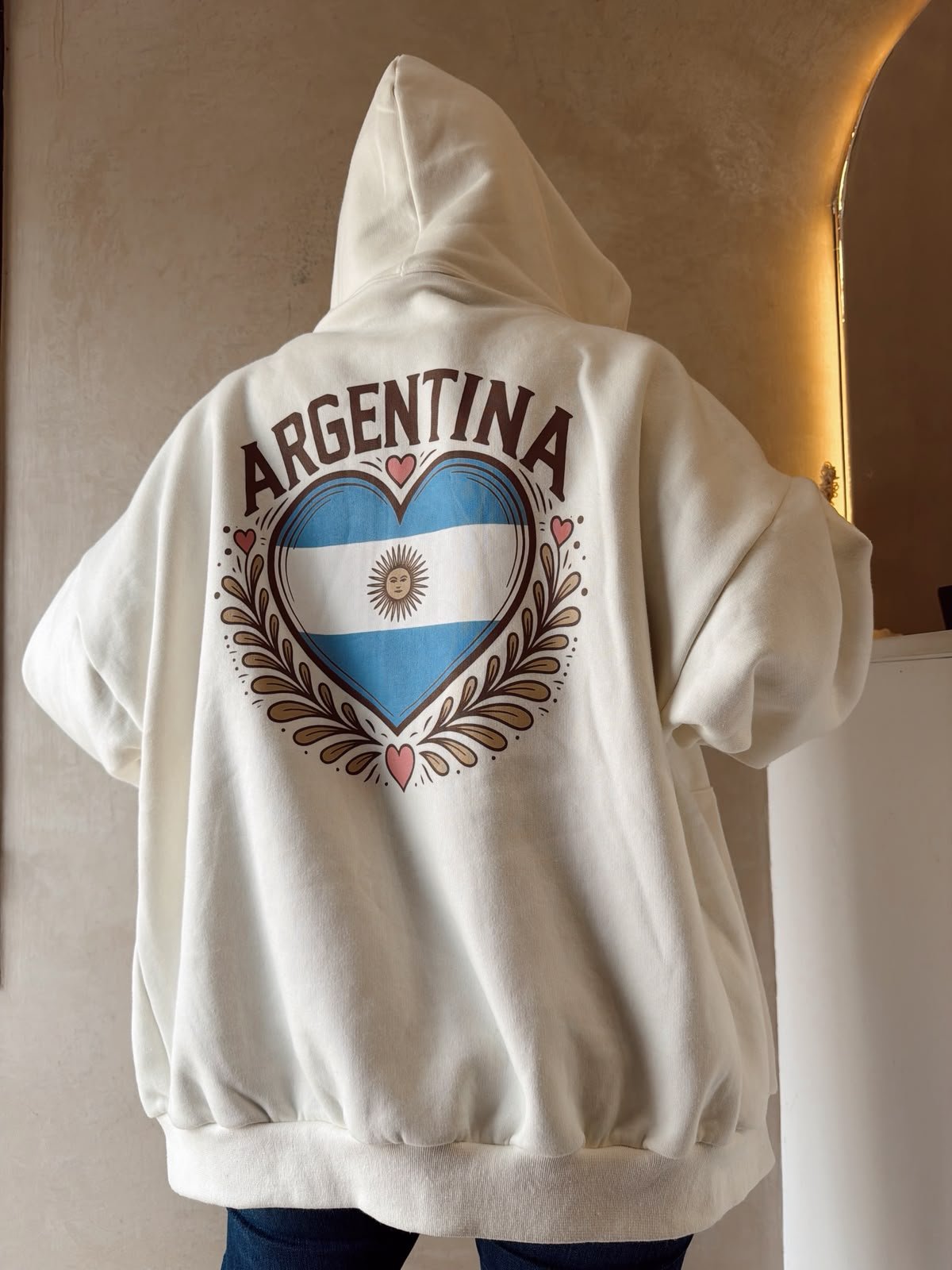 CAMPERA CORAZON ESPALDA FRISA NATURAL - Image 2