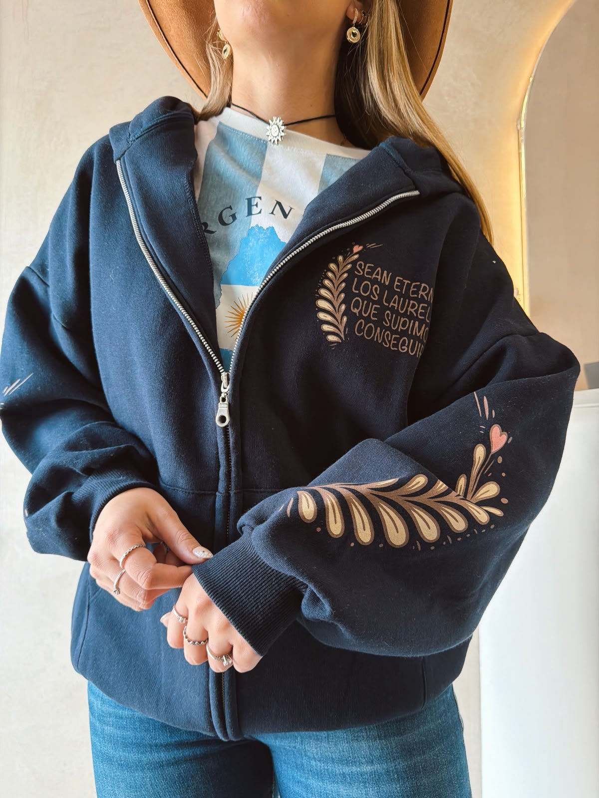 CAMPERA CORAZON ESPALDA FRISA AZUL - Image 4