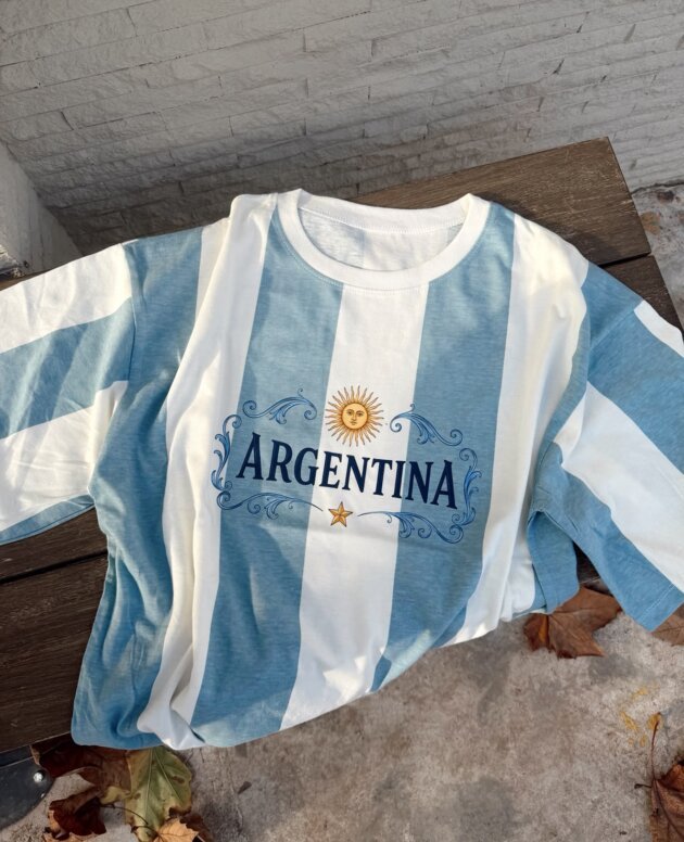 REMERA ARGENTINA SOL RAYADA