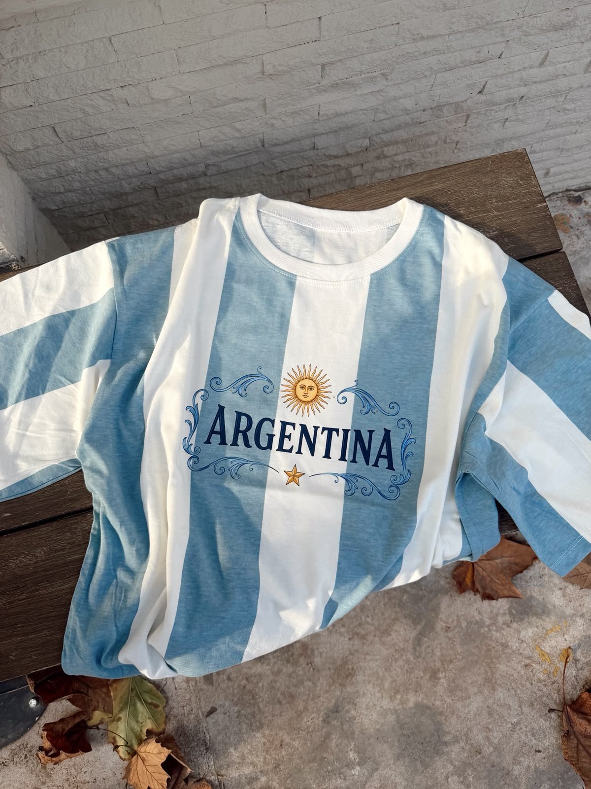 REMERA ARGENTINA SOL RAYADA