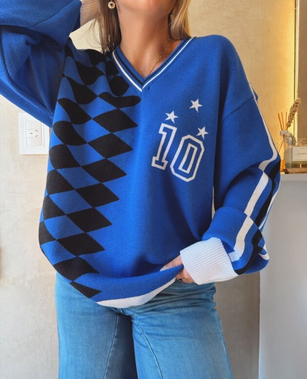 SWEATER 10 TRES ESTRELLAS AZUL