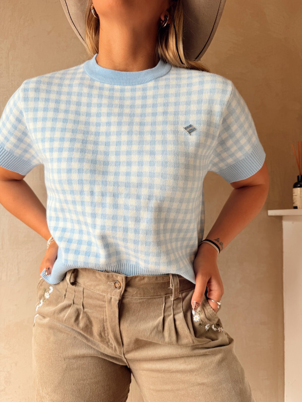 REMERA TEJIDA CELESTE - Image 2